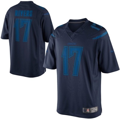 Men's Limited Philip Rivers Nike Jersey Navy Blue - #17 Drenched NFL Los Angeles Chargers